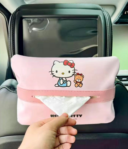 Hello Kitty Car Leatherette Tissue Holder