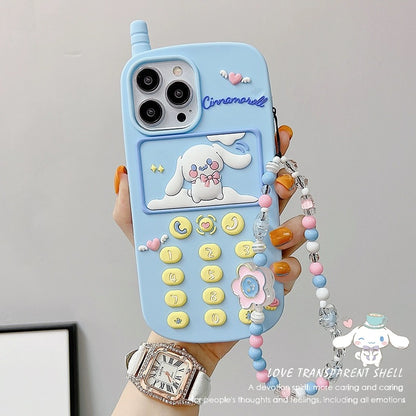 Cinnamoroll Y2K 3D-Telefonhülle mit Telefonanhänger