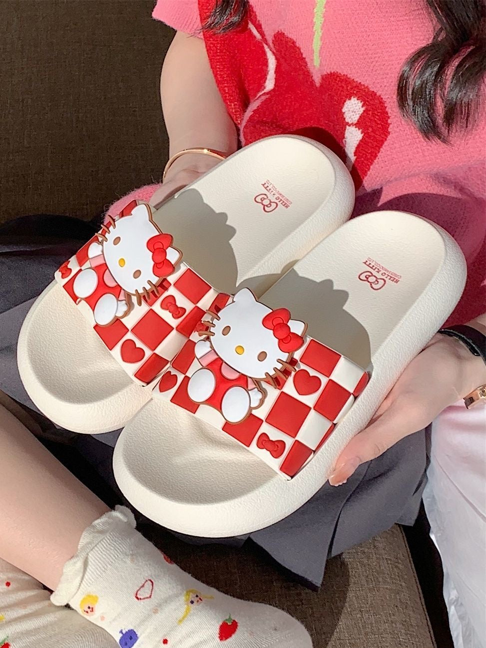 Sanrio Checkerboard Design Slippers