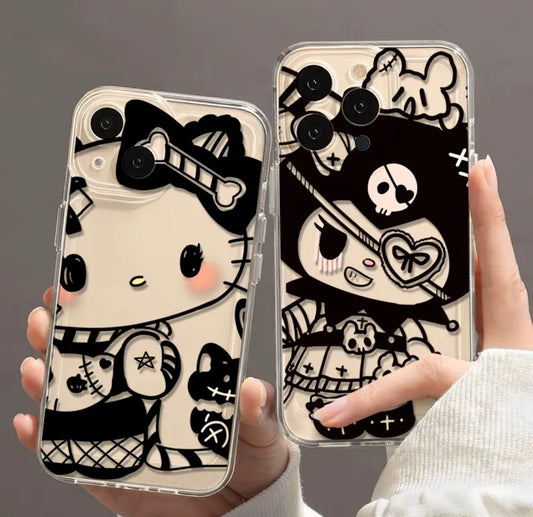 Hello Kitty / Kuromi Dark Angel Transparent Phone Case