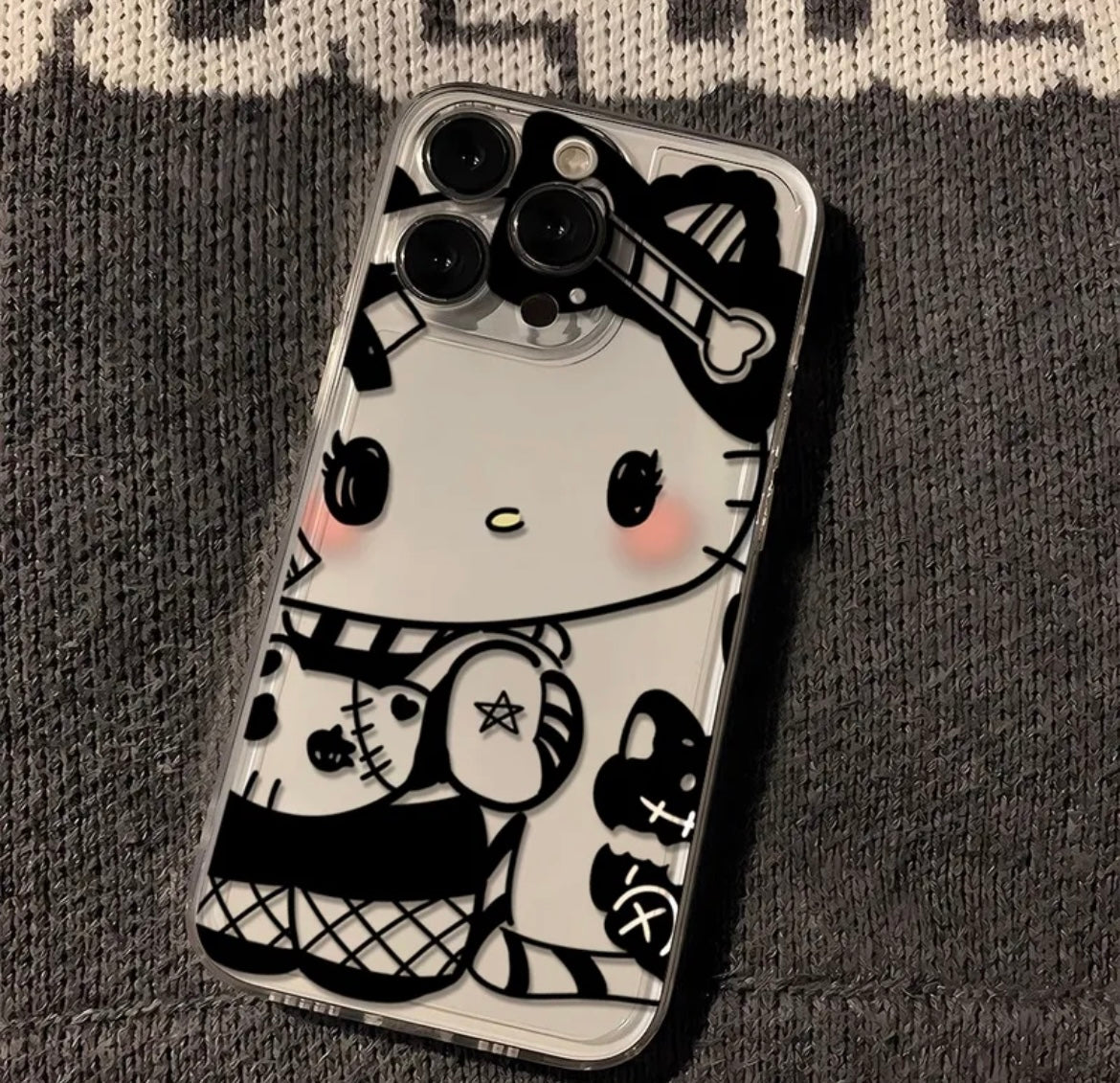 Hello Kitty / Kuromi Dark Angel Transparente Handyhülle