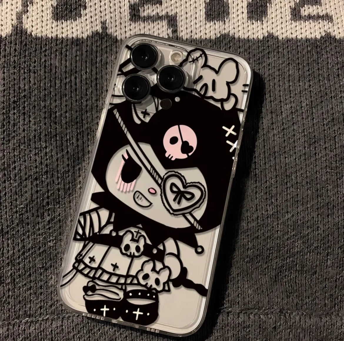 Hello Kitty / Kuromi Dark Angel Transparent Phone Case