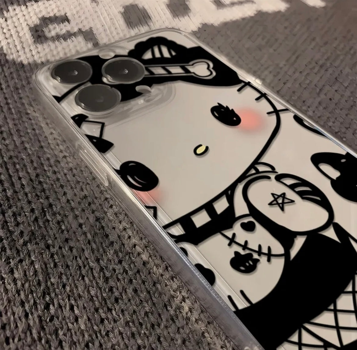 Hello Kitty / Kuromi Dark Angel Transparent Phone Case