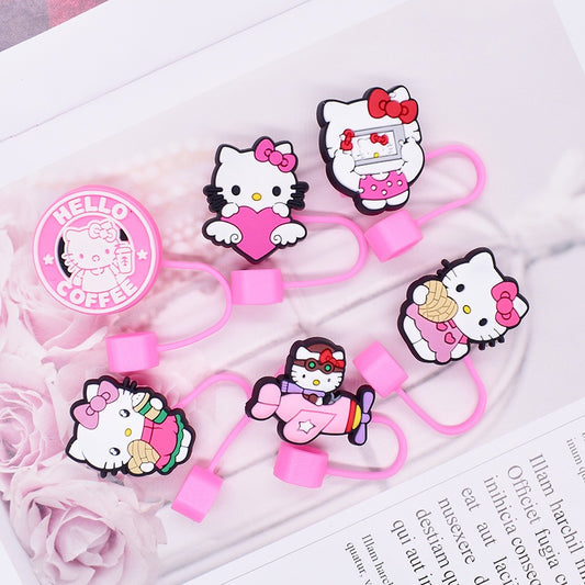 6 PCs Hello Kitty Straw Toppers Set