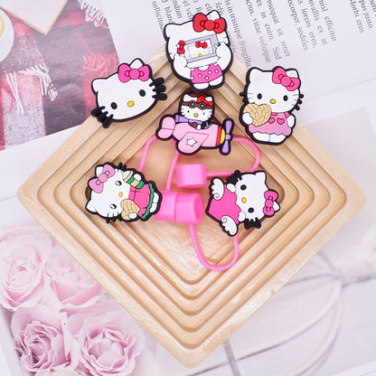 6 PCs Hello Kitty Straw Toppers Set