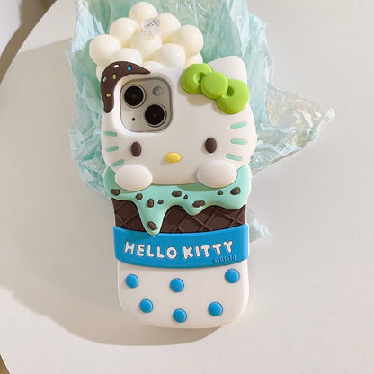 Hello Minty Sea Salt Ice Cream Phone Case with Phone Charm