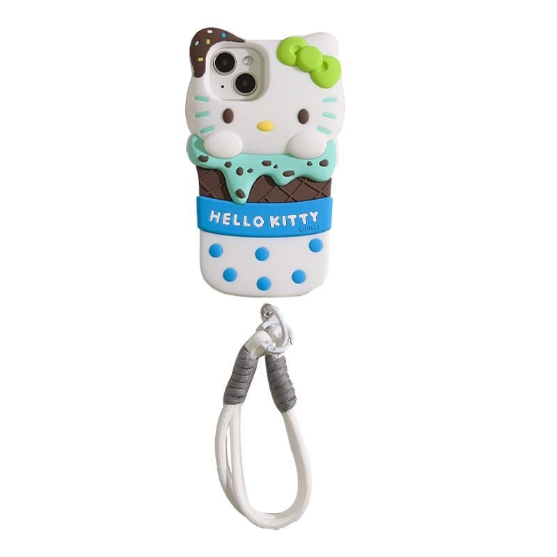 Hello Minty Sea Salt Ice Cream Phone Case with Phone Charm