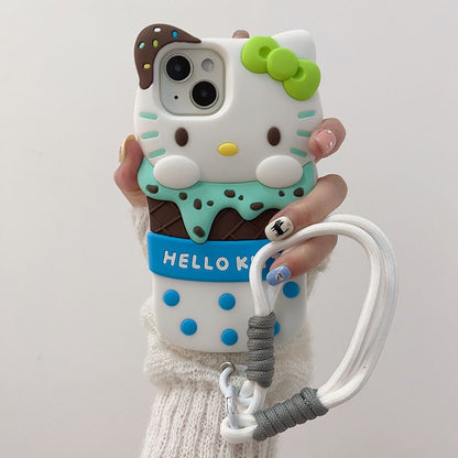 Hello Minty Sea Salt Ice Cream Phone Case with Phone Charm