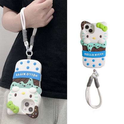 Hello Minty Sea Salt Ice Cream Phone Case with Phone Charm