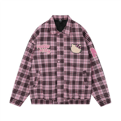 Hello Kitty Plaid Varsity Jacket