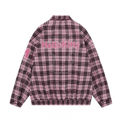 Hello Kitty Plaid Varsity Jacket