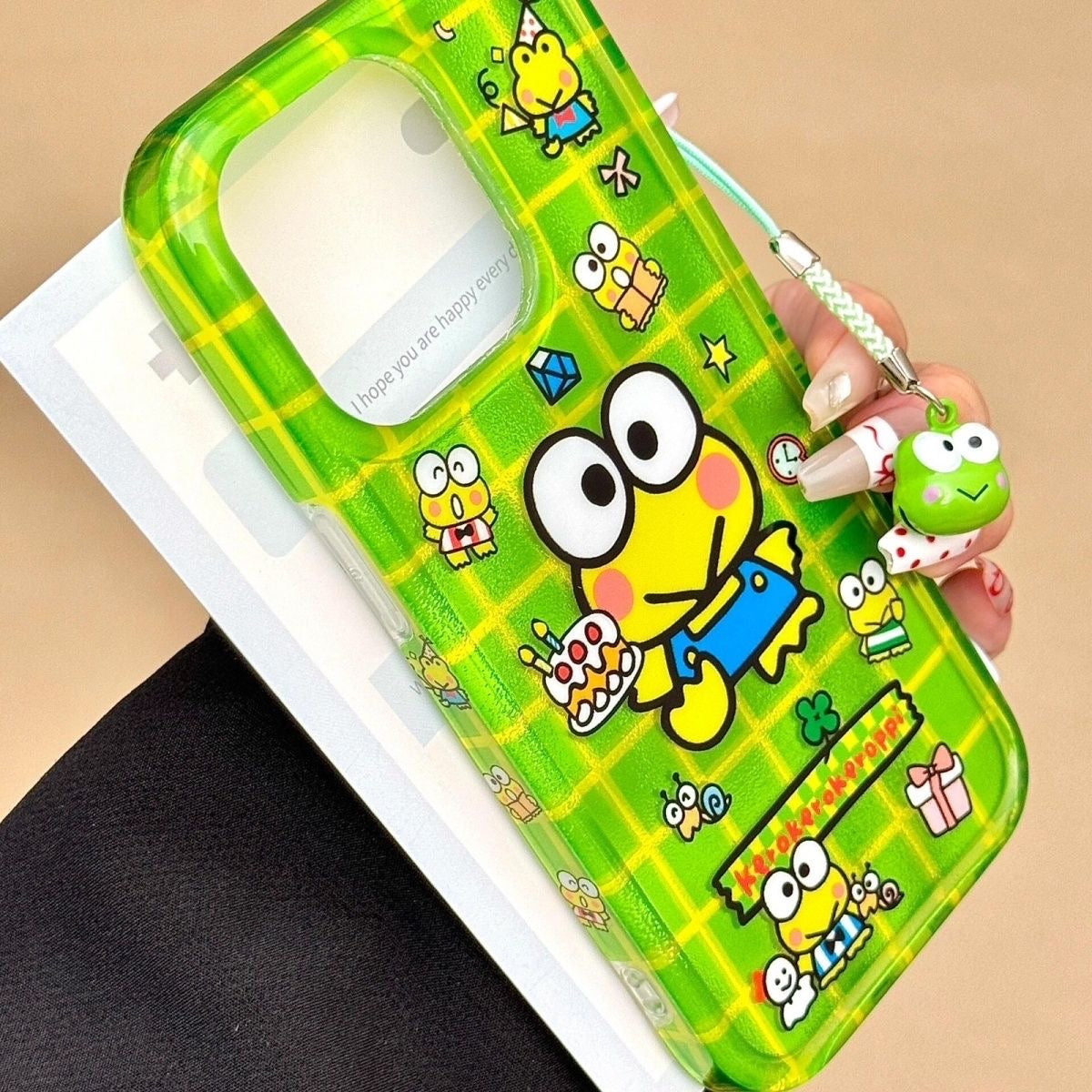 Keroppi Phone Case with Frog Bell Charm