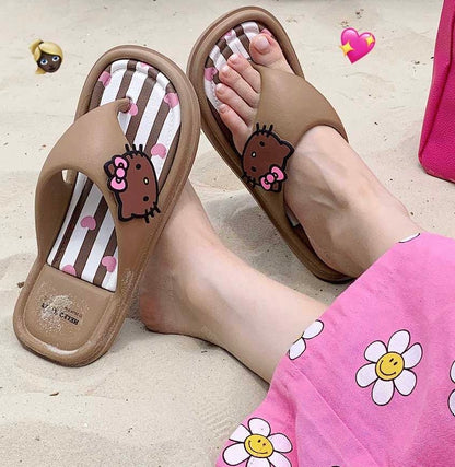 Tanned Hello Kitty Flip-flop Slippers