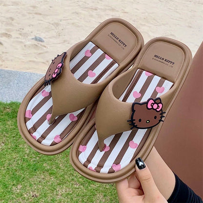 Tanned Hello Kitty Flip-flop Slippers