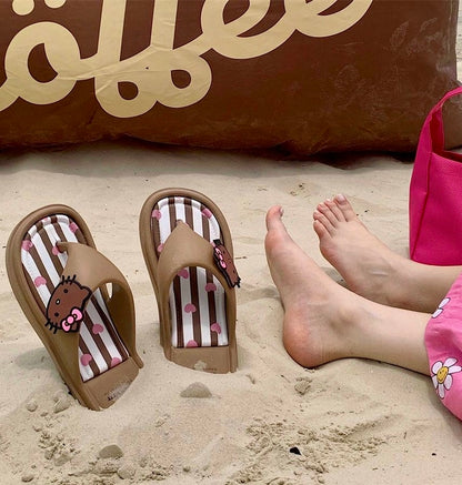 Tanned Hello Kitty Flip-flop Slippers