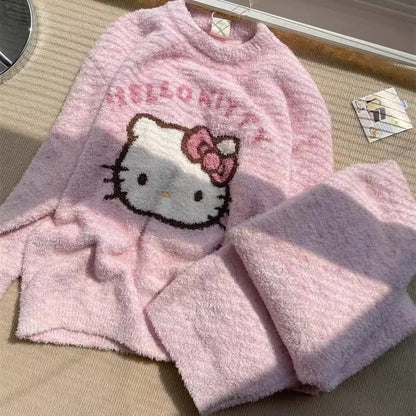 HelloKitty Pink Fleece Pajamas Set