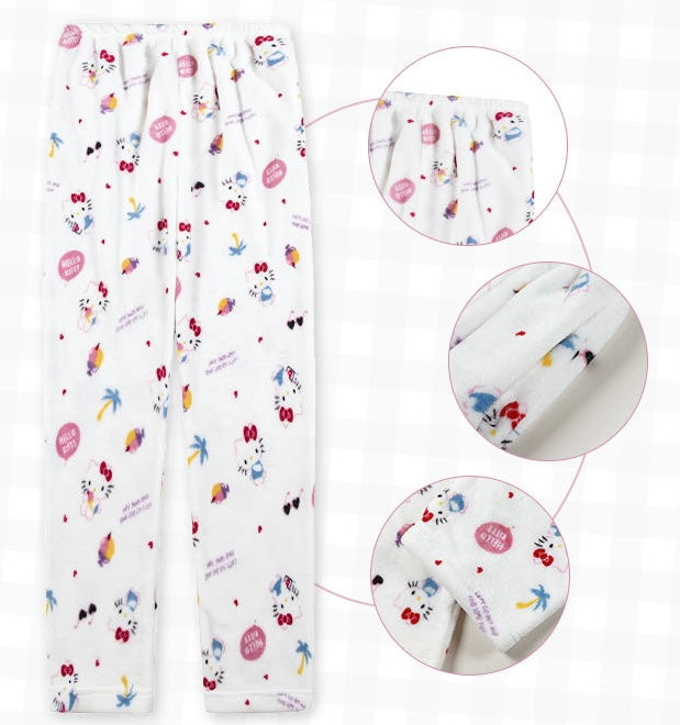 Sanrio – Flauschige Pyjamahose in Pastell