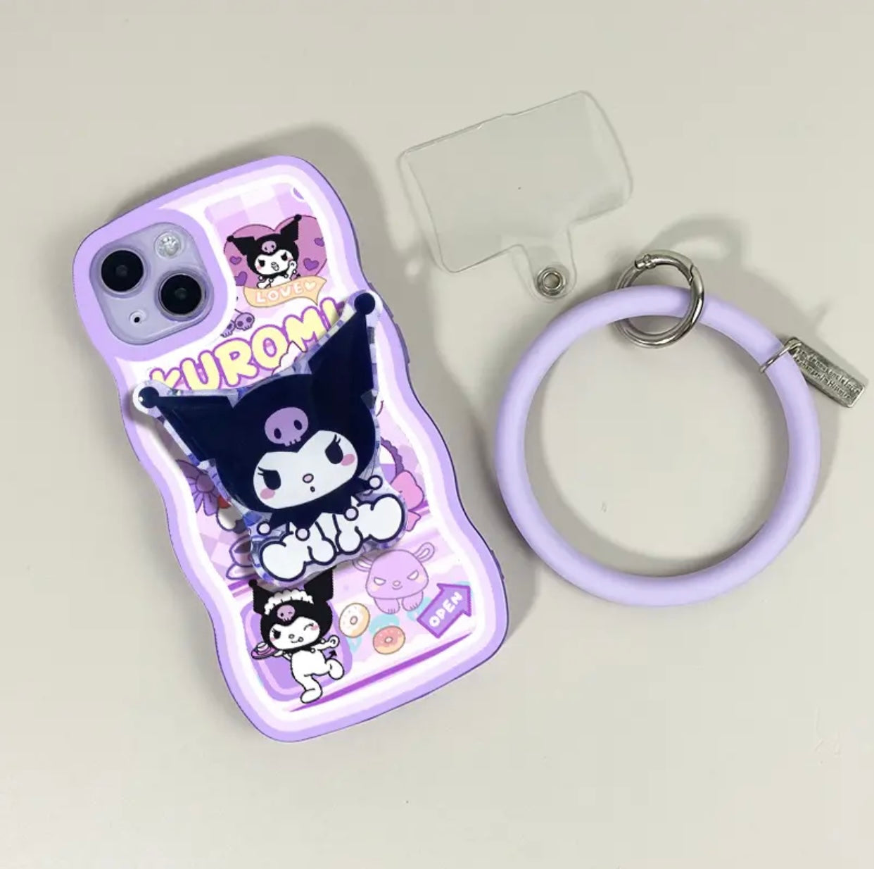 Sanrio Phone Case with Pop Socket Bracelet