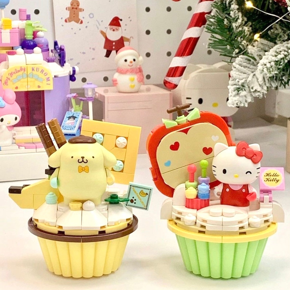 Hello Kitty Apple Cupcake Building Blocks Toy Sanrio Cup cakes Mini Bricks  Cake
