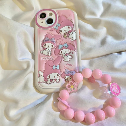 Sanrio Leatherette Phone Case with Beads Bracelet