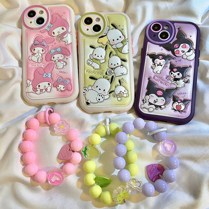 Sanrio Leatherette Phone Case with Beads Bracelet