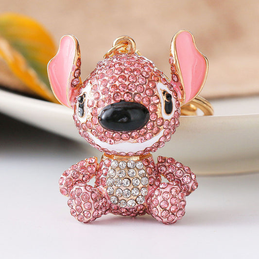 Stitch Rhinestone Keychain (100% handmade)