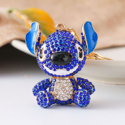 Stitch Rhinestone Keychain (100% handmade)